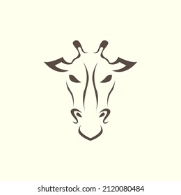face isolated giraffe logo design, vector graphic symbol icon sign illustration