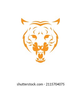 face isolated tiger roar logo design, vector graphic symbol icon illustration