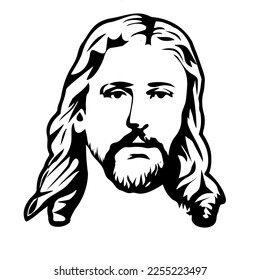 Face of Jesus in black design