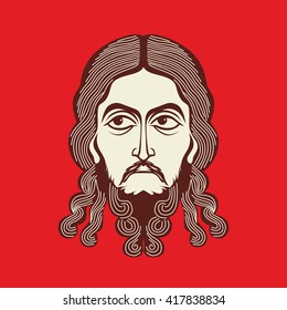 Face Jesus Christ Hand Drawn Stock Vector (royalty Free) 417838834 