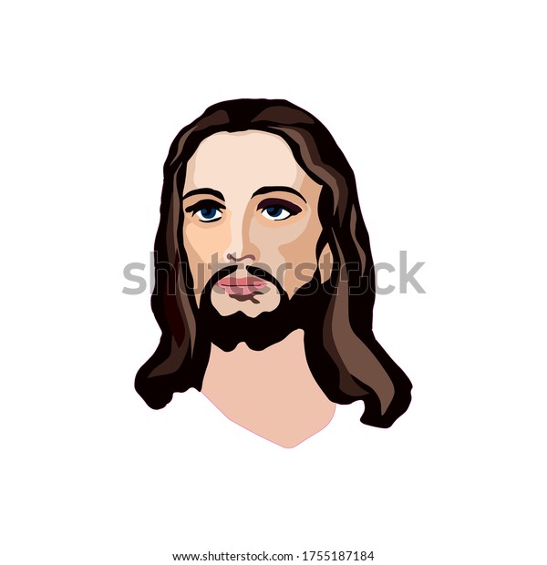 Face Jesus Christ Vector Tshirt Sticker Stock Vector (Royalty Free ...