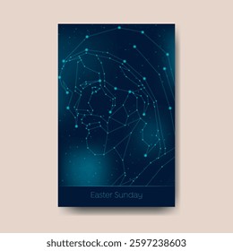 Face of Jesus in constellations, astronomy and galaxy style