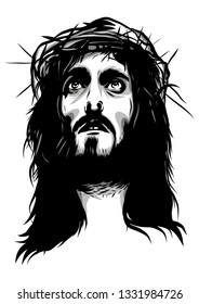 face of jesus with crown of thorns