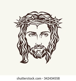 Face of Jesus hand drawn