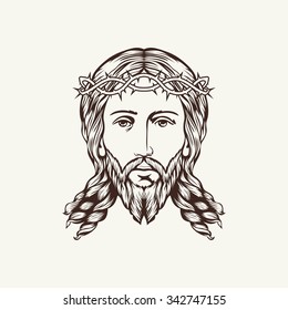 Face of Jesus hand drawn
