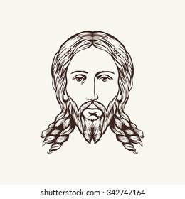 Face of Jesus hand drawn