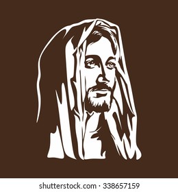 Face of Jesus. Hand drawn art