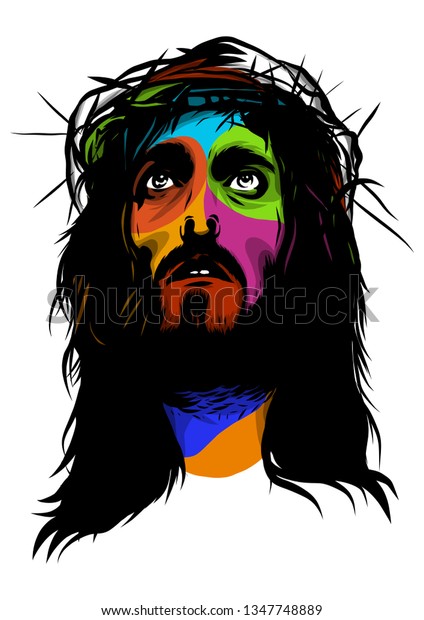 Face Jesus Pop Art Vector Style Stock Vector (Royalty Free) 1347748889 ...