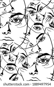 FACE JUXTA IMPOSED VECTOR ILLUSTRATION