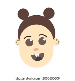 face kartoon icon cute vector