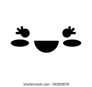 face kawaii style icon vector illustration design