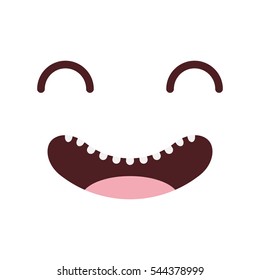 face kawaii style icon vector illustration design