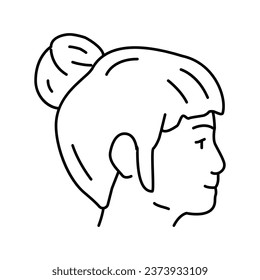 face kid female line icon vector. face kid female sign. isolated contour symbol black illustration