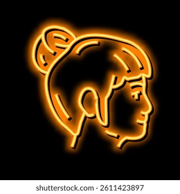 face kid female neon light sign vector. face kid female illustration