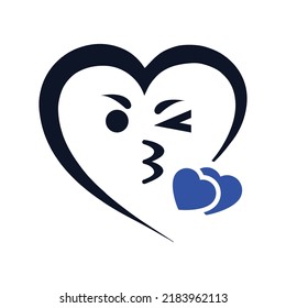 Face, kiss, wink icon. Simple editable vector design isolated on a white background.