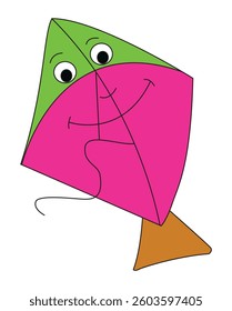 Face kite isolated on white background
