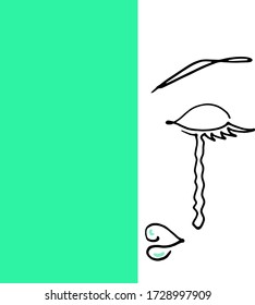 face lash crying vector doodle