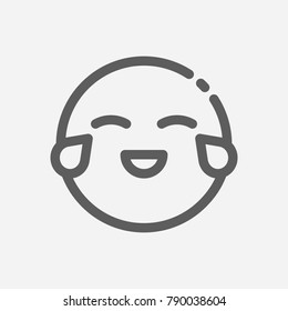 Face laugh icon line symbol. Isolated vector illustration of cheerful sign concept for your web site mobile app logo UI design.