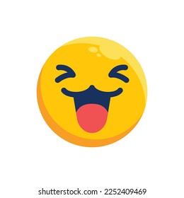 face laugh illustration with flat style