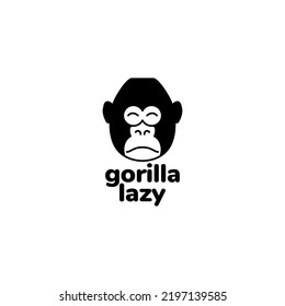 Face Lazy Gorilla Logo Design