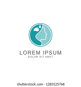 face leaf logo template