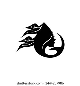 face with a leaf logo template