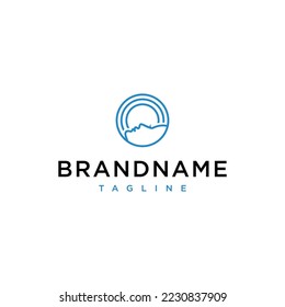 Face line art logo design vector template