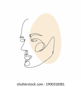 Face Line Art Face Painting Vector Stock Vector (Royalty Free ...