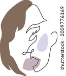 Face line art in vector. Easy to adjust in Adobe Illustrator or Adobe Photoshop.