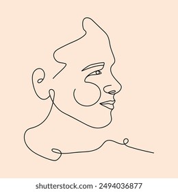 Face line art. Ilustración vectorial