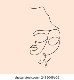 
Face line art. Ilustración vectorial