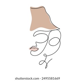 In: Face Line Art Vektorillustration.