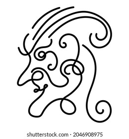 face line curly abstract vector design 