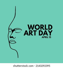 ilustración de vector gráfico de línea frontal, texto. vista superior, perfecta para el trabajo artístico y la celebración del día del arte mundial