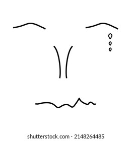 Face line illustration of human. Futuristic design. Make it handmade.