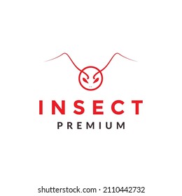 face line red ant antenna logo design, vector graphic symbol icon sign illustration