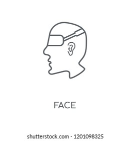 Face linear icon. Face concept stroke symbol design. Thin graphic elements vector illustration, outline pattern on a white background, eps 10.