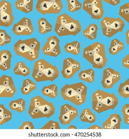 Face Lion Design Pattern. Seamless Pattern Background.