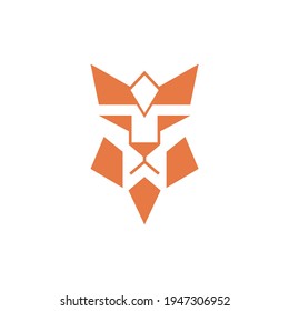 the face of lion king with crown logo vector