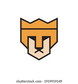 face of lion king logo vector