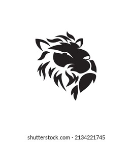 face lion logo abstract design illustration vector power