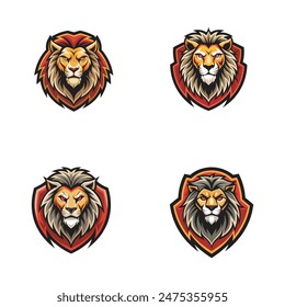  face lion logo in a white background