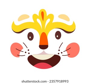 Face Lion Painting Mask Vector Illustration