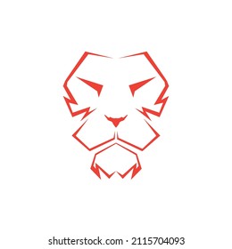 face lion strong logo design, vector graphic symbol icon sign illustration