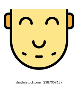 Face liposuction icon outline vector. Cosmetic diet. Body plastic color flat