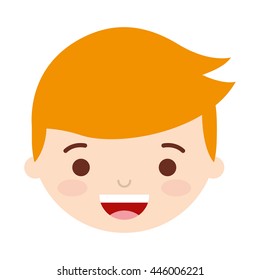 face little boy  isolated icon design, vector illustration  graphic 