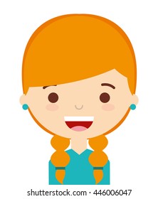 face little girl isolated icon design, vector illustration  graphic 
