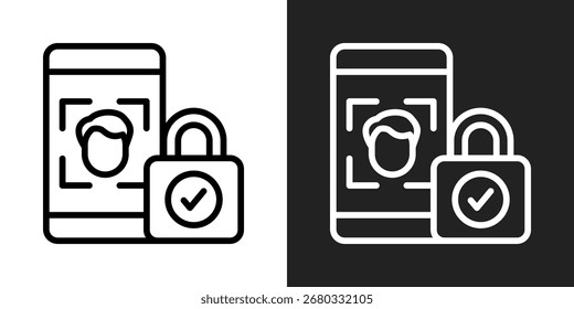 Face Lock-Symbol eines flachen Formatvektors