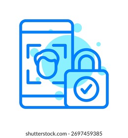 Icono de bloqueo de la cara en forma de Ilustración vectorial