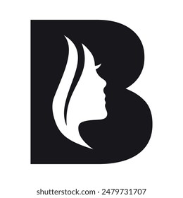 Face Logo combine with letter B vector template